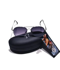 Jordan By Nayked Apparel Flat Lens Aviator Sunglasses With Sunglass Case And Microfiber Cloth