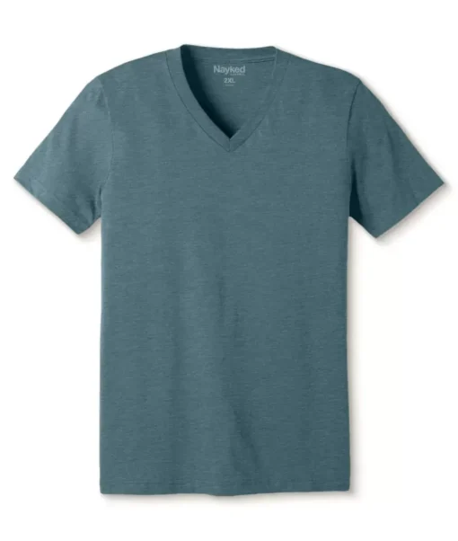 Men'S Classic Soft Heathered Big Short Sleeve V-Neck T-Shirt