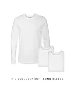 Men'S 3Pk Ridiculously Soft Long Sleeve 100% Cotton T-Shirt