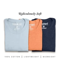 Men'S 3Pk Tri-Nayked Short Sleeve Crew Neck T-Shirts