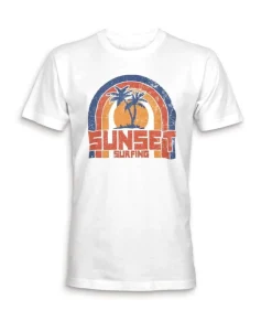 Men'S Ridiculously Soft 100% Cotton Graphic Tee | Sunset Surfing