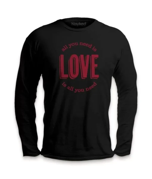 Men'S Ridiculously Soft Cotton Long Sleeve Graphic Tee | All You Need Is Love