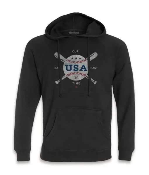 Men'S Ridiculously Soft Midweight Raglan Hooded Sweatshirt | Vintage Baseball Graphic
