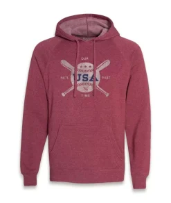 Men'S Ridiculously Soft Midweight Raglan Hooded Sweatshirt | Vintage Baseball Graphic
