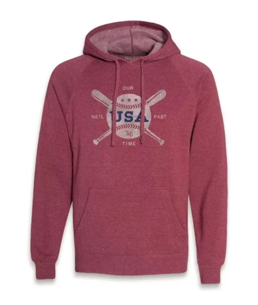 Men'S Ridiculously Soft Midweight Raglan Hooded Sweatshirt | Vintage Baseball Graphic