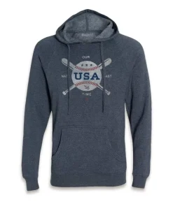 Men'S Ridiculously Soft Midweight Raglan Hooded Sweatshirt | Vintage Baseball Graphic