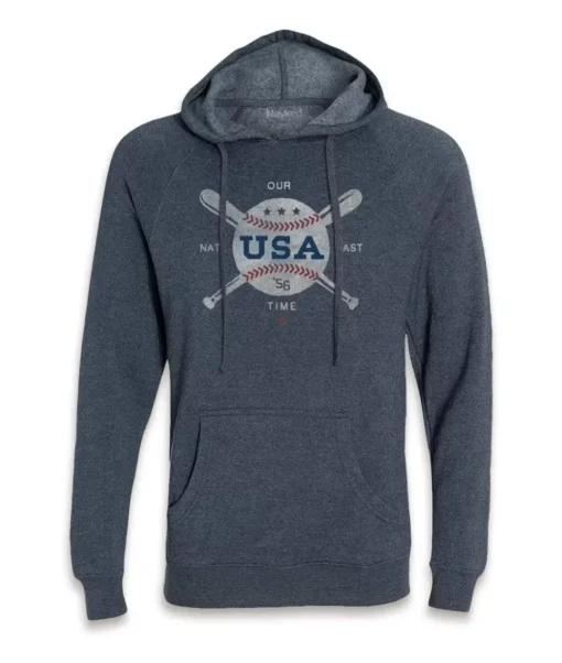 Men'S Ridiculously Soft Midweight Raglan Hooded Sweatshirt | Vintage Baseball Graphic
