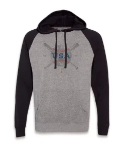 Men'S Ridiculously Soft Midweight Raglan Hooded Sweatshirt | Vintage Baseball Graphic