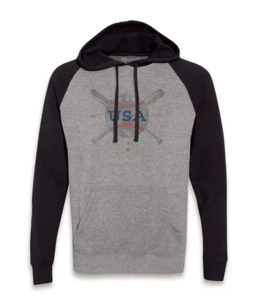 Men'S Ridiculously Soft Midweight Raglan Hooded Sweatshirt | Vintage Baseball Graphic