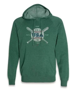 Men'S Ridiculously Soft Midweight Raglan Hooded Sweatshirt | Vintage Baseball Graphic