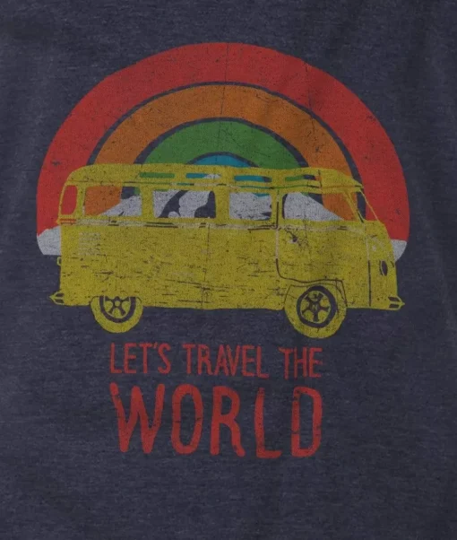 Men'S Ridiculously Soft Midweight Graphic Tee | Let'S Travel The World