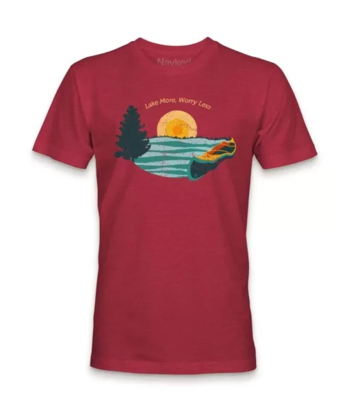 Men'S Ridiculously Soft Midweight Graphic Tee | Lake More Worry Less