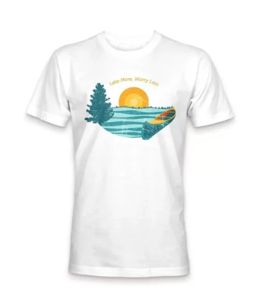 Men'S Ridiculously Soft Midweight Graphic Tee | Lake More Worry Less