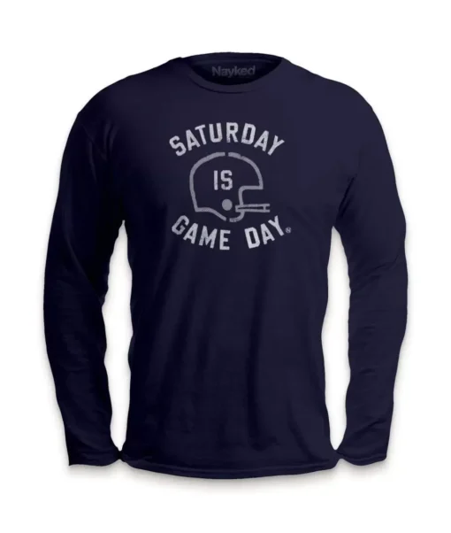 Ridiculously Soft Saturday Is Game Day Graphic Long Sleeve Crew Neck T-Shirt