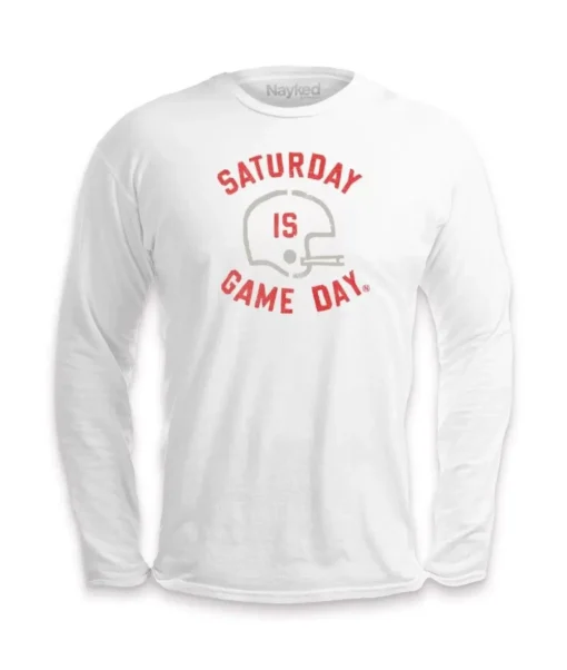 Ridiculously Soft Saturday Is Game Day Graphic Long Sleeve Crew Neck T-Shirt