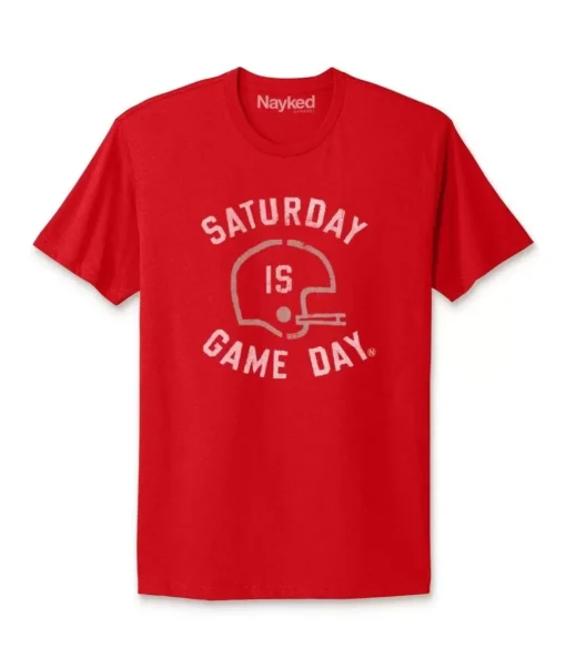 Ridiculously Soft Saturday Is Game Day Graphic Short Sleeve Crew Neck T-Shirt