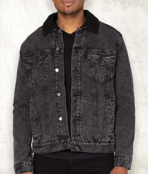 Unisex Soft Sherpa Lined Vintage Denim Jacket
