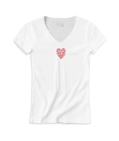 Women'S Ridiculously Soft Deep V Graphic Tee | Love Script