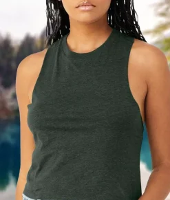 Women'S Ridiculously Soft Cropped Racerback Muscle Tank