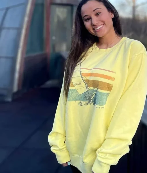 Women'S Ridiculously Soft Oversized Pigment-Dyed Graphic Sweatshirt | Sailboat