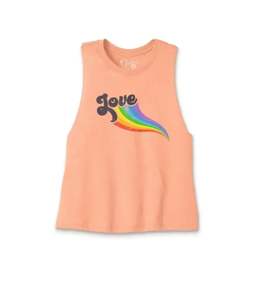 Women'S Ridiculously Soft Cropped Graphic Racerback Tank | Love