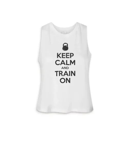 Women'S Ridiculously Soft Cropped Racerback Graphic Tank | Keep Calm