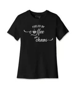 Women'S Ridiculously Soft Midweight Graphic Tee | Fueled By Coffee And Chaos