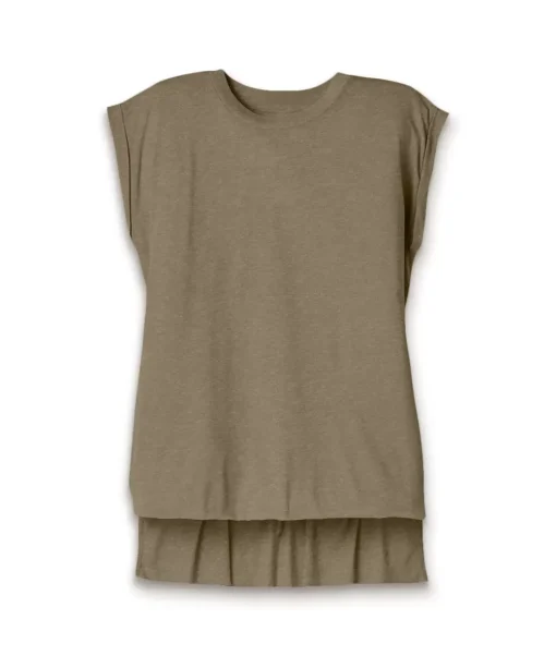Women'S Ridiculously Soft Flowy Rolled Cuffs Muscle Tee