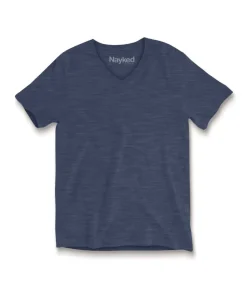 Women'S Short Sleeve Slub Jersey V-Neck T-Shirt