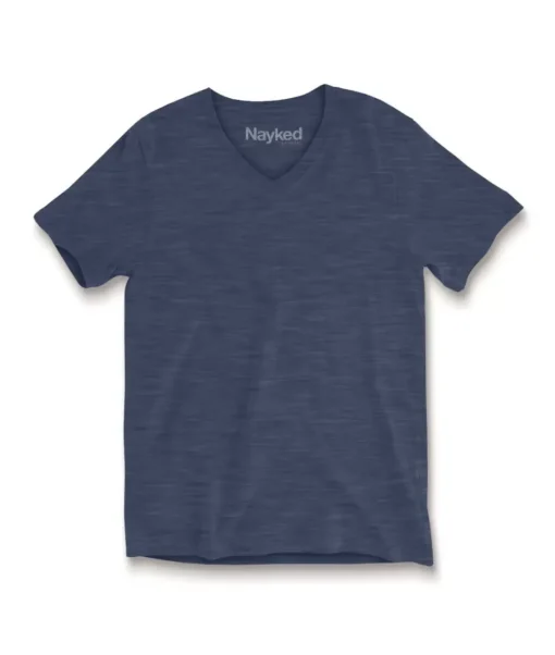 Women'S Short Sleeve Slub Jersey V-Neck T-Shirt