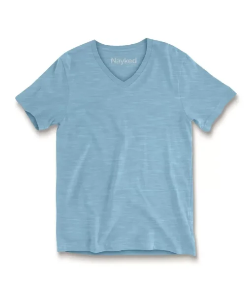 Women'S Short Sleeve Slub Jersey V-Neck T-Shirt