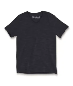 Women'S Short Sleeve Slub Jersey V-Neck T-Shirt
