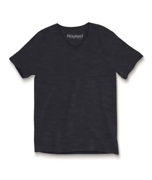 Women'S Short Sleeve Slub Jersey V-Neck T-Shirt