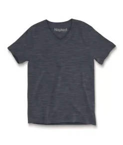 Women'S Short Sleeve Slub Jersey V-Neck T-Shirt
