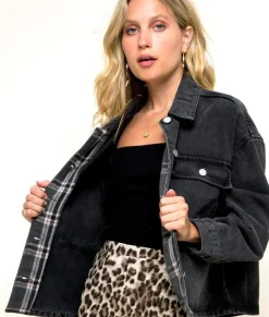 Women'S Vintage Washed Oversized Denim Jacket/Discontinued