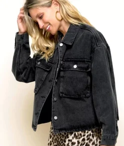 Women'S Vintage Washed Oversized Denim Jacket/Discontinued